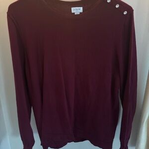 J.Crew Burgundy Sweater with Button Detail